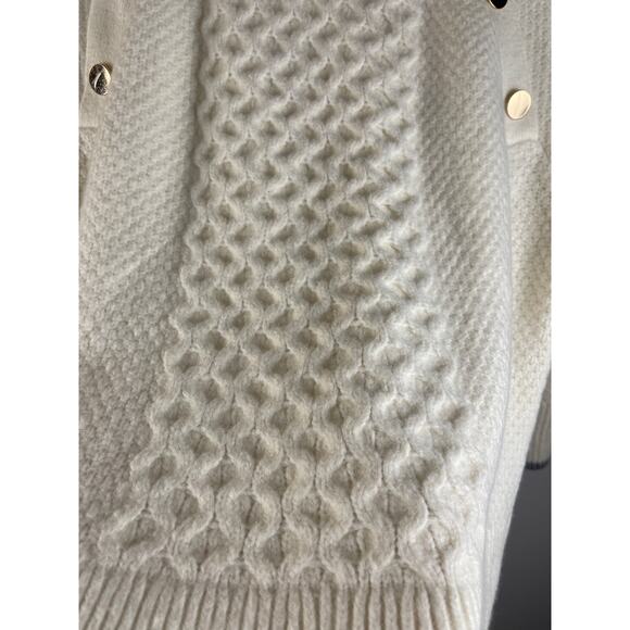 Ann Taylor Luxe Cream Wool-Blend Textured Oversized Mock Neck Sweater Size Large - Picture 8 of 11